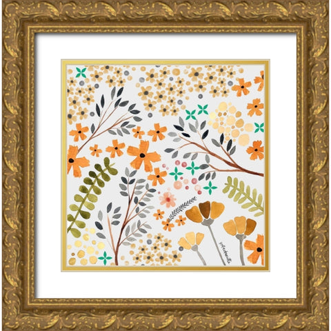 Fall Foliage Gold Ornate Wood Framed Art Print with Double Matting by Doucette, Katie