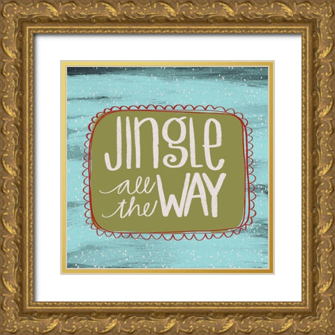 Jingle All the Way Gold Ornate Wood Framed Art Print with Double Matting by Doucette, Katie