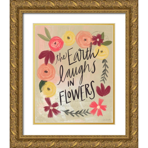 Earth Laughs Gold Ornate Wood Framed Art Print with Double Matting by Doucette, Katie