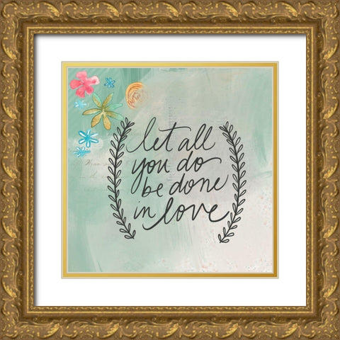 Done in Love Gold Ornate Wood Framed Art Print with Double Matting by Doucette, Katie