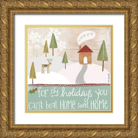 Home Sweet Home for the Holidays Gold Ornate Wood Framed Art Print with Double Matting by Doucette, Katie