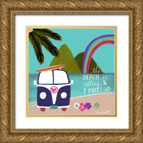 Beach is Calling Gold Ornate Wood Framed Art Print with Double Matting by Doucette, Katie