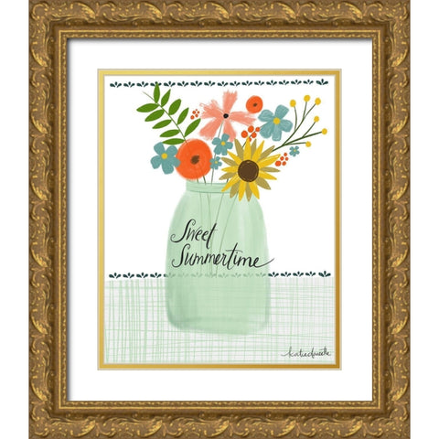 Sweet Summer Bouquet Gold Ornate Wood Framed Art Print with Double Matting by Doucette, Katie