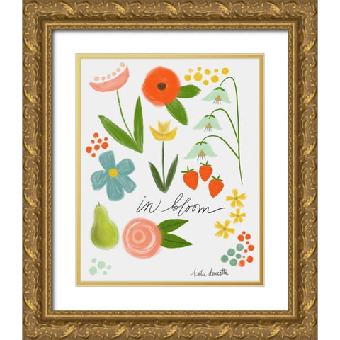 In Bloom Gold Ornate Wood Framed Art Print with Double Matting by Doucette, Katie