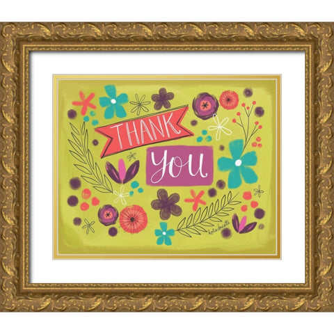 Thank You Gold Ornate Wood Framed Art Print with Double Matting by Doucette, Katie