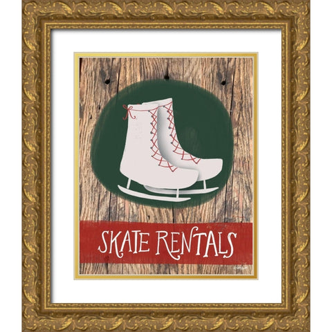 Skate Rentals Gold Ornate Wood Framed Art Print with Double Matting by Doucette, Katie