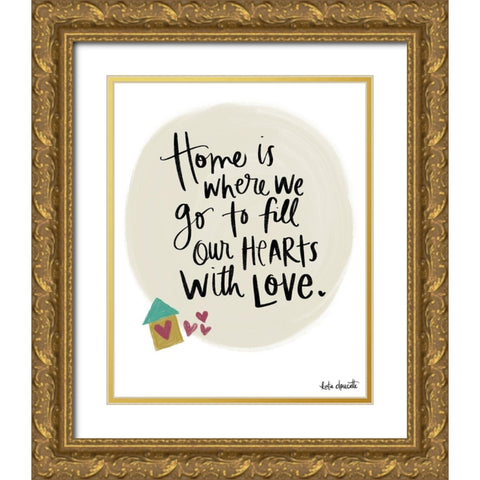 Home is Where We Go Gold Ornate Wood Framed Art Print with Double Matting by Doucette, Katie