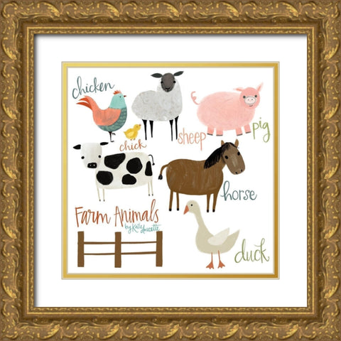 Farm Animals Gold Ornate Wood Framed Art Print with Double Matting by Doucette, Katie