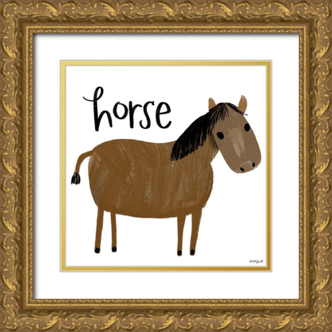 Horse Gold Ornate Wood Framed Art Print with Double Matting by Doucette, Katie