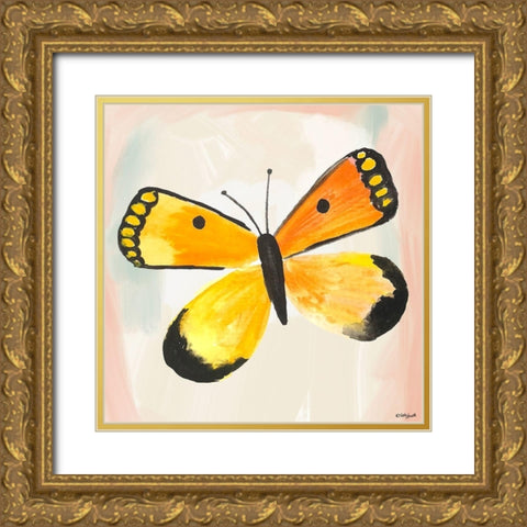 Butterfly IV Gold Ornate Wood Framed Art Print with Double Matting by Doucette, Katie