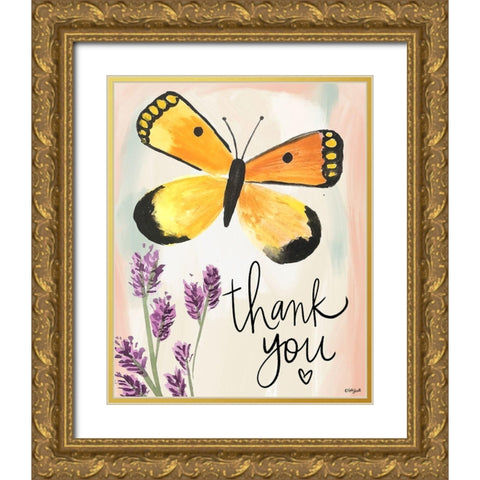Thank You Gold Ornate Wood Framed Art Print with Double Matting by Doucette, Katie