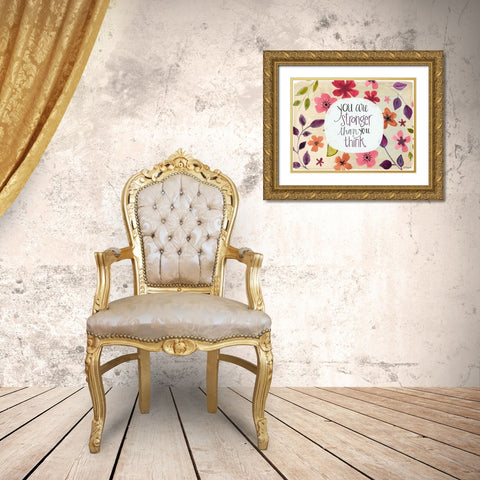 You Are Stronger Than You Think Gold Ornate Wood Framed Art Print with Double Matting by Doucette, Katie