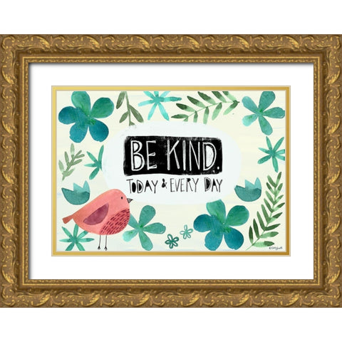 Be Kind Gold Ornate Wood Framed Art Print with Double Matting by Doucette, Katie