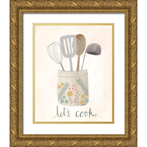 Lets Cook Gold Ornate Wood Framed Art Print with Double Matting by Doucette, Katie