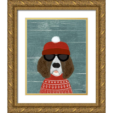 Spaniel Gold Ornate Wood Framed Art Print with Double Matting by Doucette, Katie