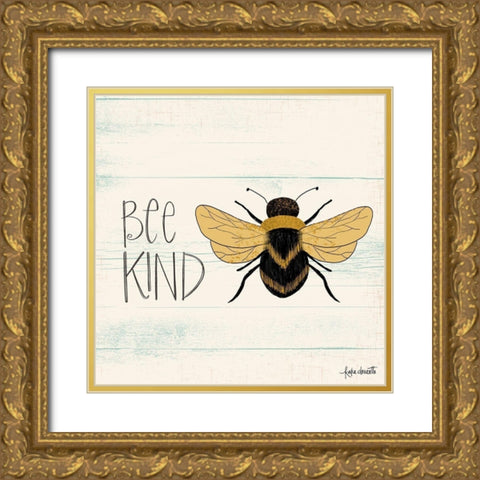Bee Kind Gold Ornate Wood Framed Art Print with Double Matting by Doucette, Katie