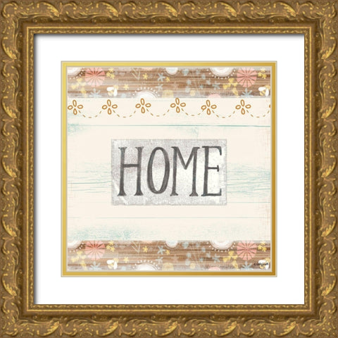 Farmhouse Home Gold Ornate Wood Framed Art Print with Double Matting by Doucette, Katie