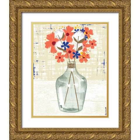 Glass Vase Gold Ornate Wood Framed Art Print with Double Matting by Doucette, Katie