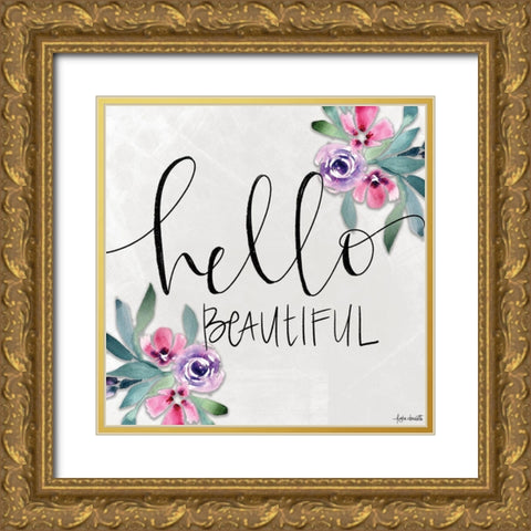 Hello Beautiful Gold Ornate Wood Framed Art Print with Double Matting by Doucette, Katie