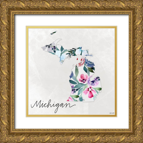 Michigan Gold Ornate Wood Framed Art Print with Double Matting by Doucette, Katie