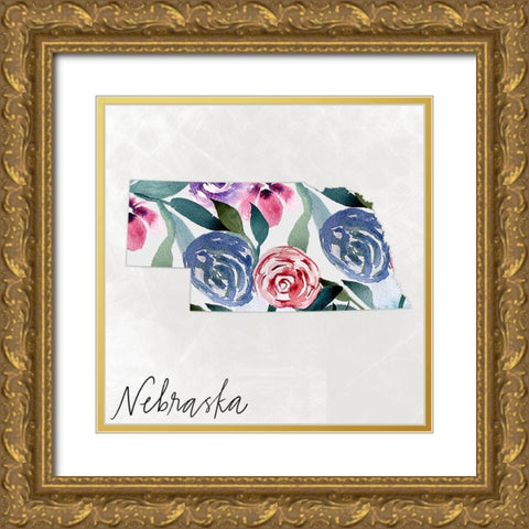 Nebraska Gold Ornate Wood Framed Art Print with Double Matting by Doucette, Katie
