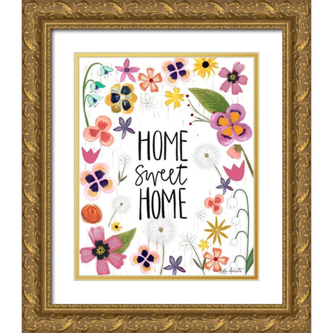 Home Sweet Home Gold Ornate Wood Framed Art Print with Double Matting by Doucette, Katie