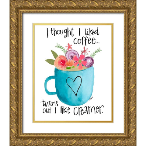 Coffee Creamer Gold Ornate Wood Framed Art Print with Double Matting by Doucette, Katie