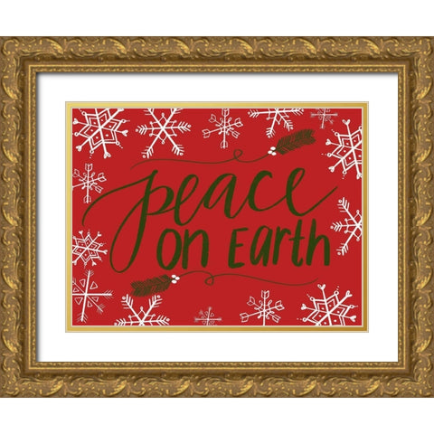Peace on Earth Gold Ornate Wood Framed Art Print with Double Matting by Doucette, Katie