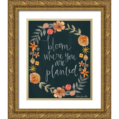 Bloom Gold Ornate Wood Framed Art Print with Double Matting by Doucette, Katie