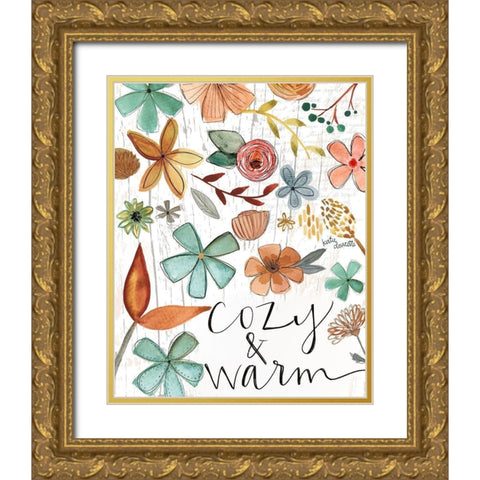 Cozy and Warm Gold Ornate Wood Framed Art Print with Double Matting by Doucette, Katie