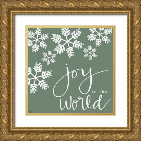 Joy to the World Gold Ornate Wood Framed Art Print with Double Matting by Doucette, Katie