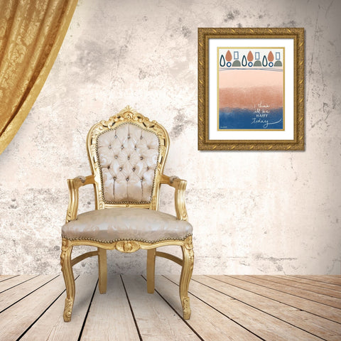 Be Happy Today Gold Ornate Wood Framed Art Print with Double Matting by Doucette, Katie
