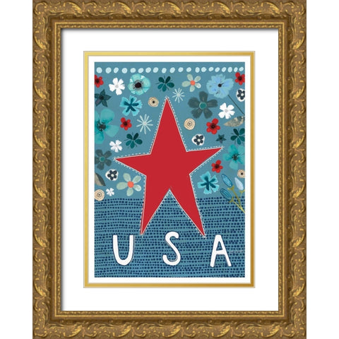 USA Gold Ornate Wood Framed Art Print with Double Matting by Doucette, Katie