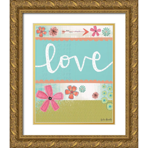 Love Gold Ornate Wood Framed Art Print with Double Matting by Doucette, Katie