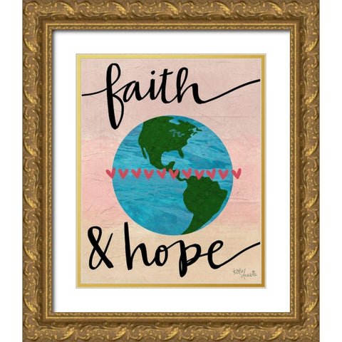 Faith and Hope Gold Ornate Wood Framed Art Print with Double Matting by Doucette, Katie