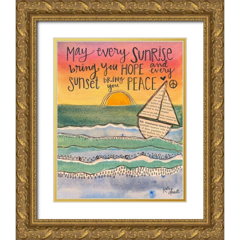 Sunrise, Sunset Gold Ornate Wood Framed Art Print with Double Matting by Doucette, Katie