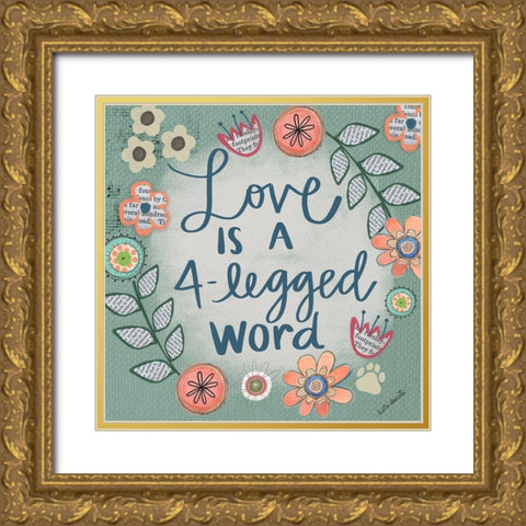 Four Legged Word Gold Ornate Wood Framed Art Print with Double Matting by Doucette, Katie
