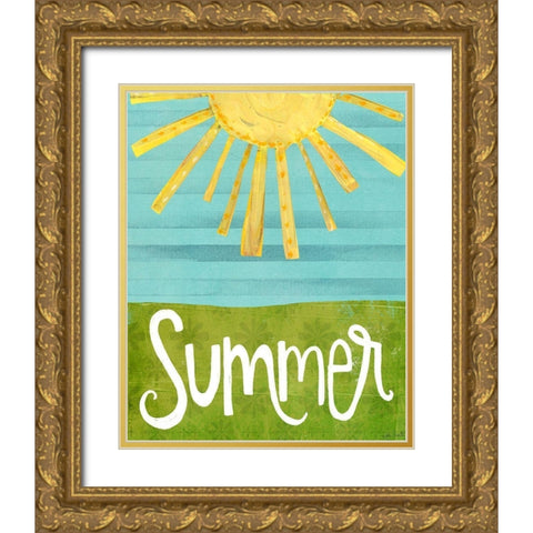 Summer   Gold Ornate Wood Framed Art Print with Double Matting by Doucette, Katie