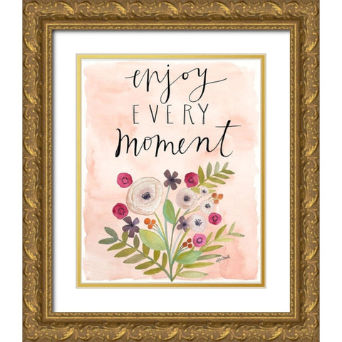Enjoy Every Moment Gold Ornate Wood Framed Art Print with Double Matting by Doucette, Katie