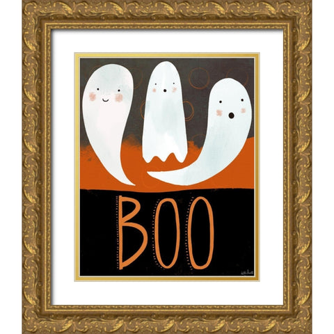 Boo Gold Ornate Wood Framed Art Print with Double Matting by Doucette, Katie