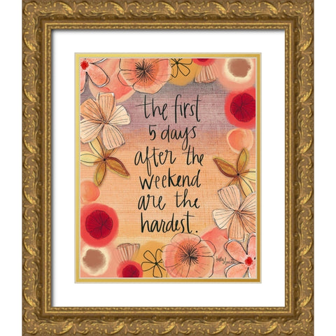 First Five Days Gold Ornate Wood Framed Art Print with Double Matting by Doucette, Katie