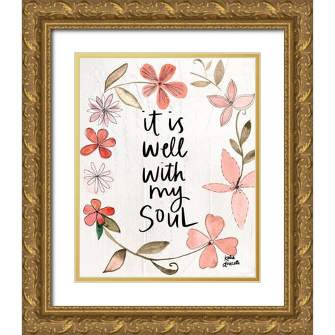 It Is Well Gold Ornate Wood Framed Art Print with Double Matting by Doucette, Katie
