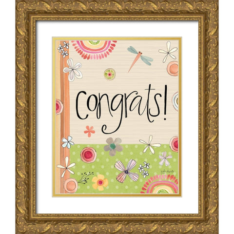Congrats! Gold Ornate Wood Framed Art Print with Double Matting by Doucette, Katie