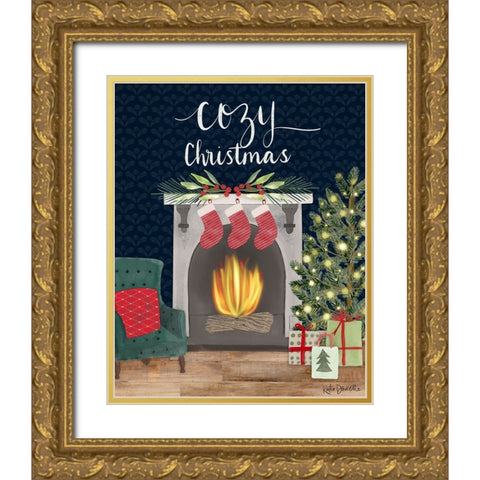 Cozy Christmas Gold Ornate Wood Framed Art Print with Double Matting by Doucette, Katie