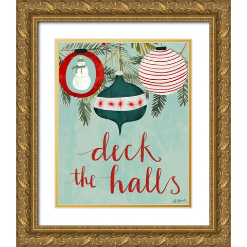 Deck the Halls Gold Ornate Wood Framed Art Print with Double Matting by Doucette, Katie