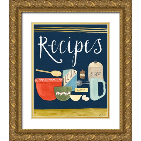 Recipes Gold Ornate Wood Framed Art Print with Double Matting by Doucette, Katie