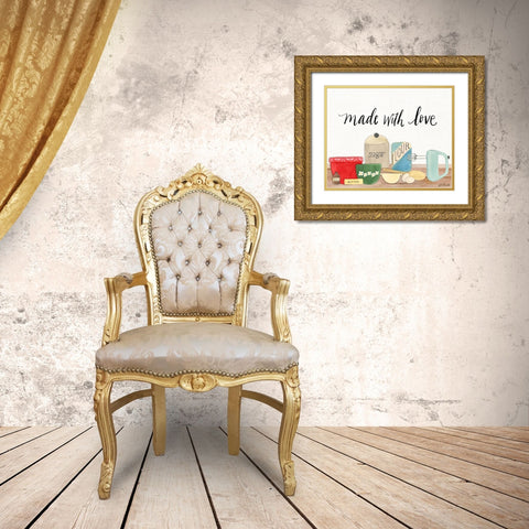 Made with Love Gold Ornate Wood Framed Art Print with Double Matting by Doucette, Katie