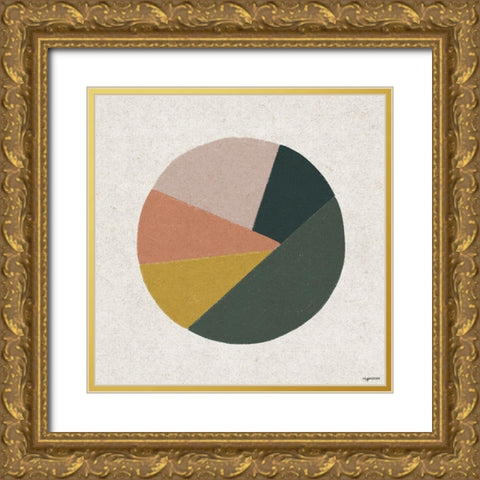 Terracotta Circle II Gold Ornate Wood Framed Art Print with Double Matting by Brown, Kyra