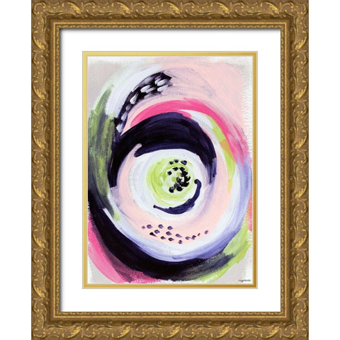 Brightwirl Gold Ornate Wood Framed Art Print with Double Matting by Brown, Kyra