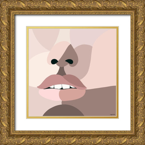 Neutral Face Gold Ornate Wood Framed Art Print with Double Matting by Brown, Kyra